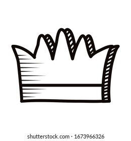 queen crown doodle line style icon vector illustration design