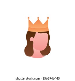 queen with crown fantasy gradient style vector illustration