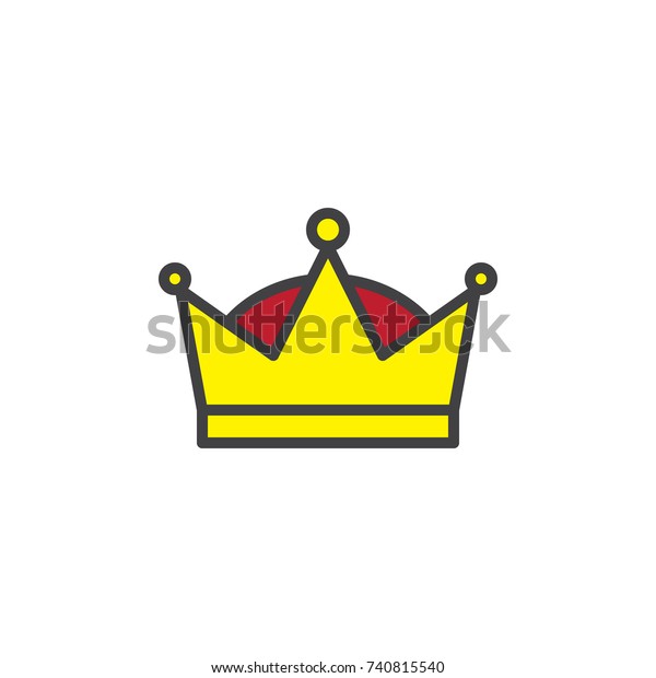 Download Queen Crown Filled Outline Icon Line Stock Vector (Royalty ...