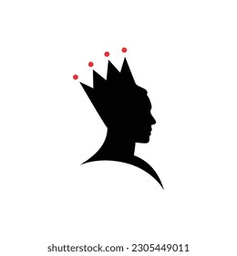 queen crown flat style logo vector illustration template design