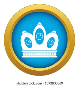 Queen crown icon blue vector isolated on white background for any design