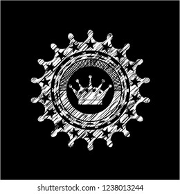 queen crown icon with chalkboard texture
