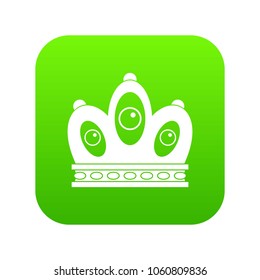 Queen crown icon digital green for any design isolated on white vector illustration