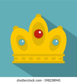 Queen crown icon. Flat illustration of queen crown vector icon for web