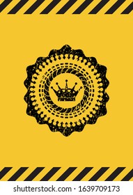 queen crown icon grunge warning sign emblem. Vector Illustration. Detailed.