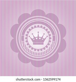 queen crown icon inside badge with pink background