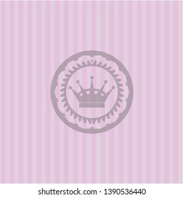 queen crown icon inside badge with pink background