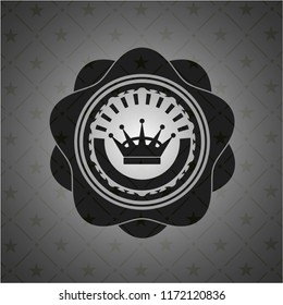 queen crown icon inside black emblem