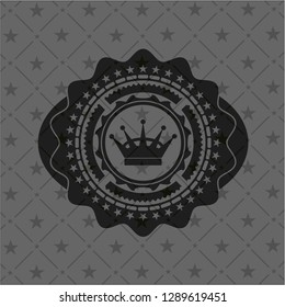 queen crown icon inside black emblem
