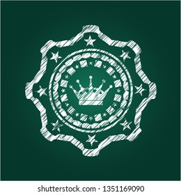 queen crown icon inside chalkboard emblem