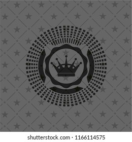 queen crown icon inside dark emblem