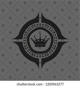 queen crown icon inside dark emblem