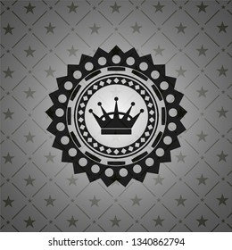 queen crown icon inside dark emblem
