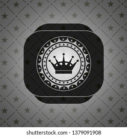 queen crown icon inside dark emblem