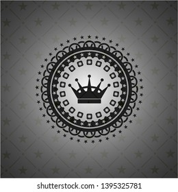 queen crown icon inside dark badge or emblem