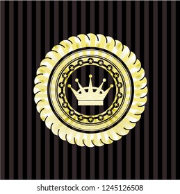 queen crown icon inside gold emblem