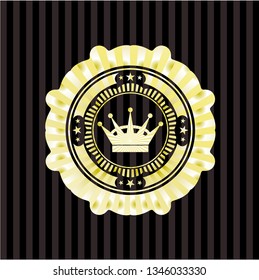 queen crown icon inside gold emblem