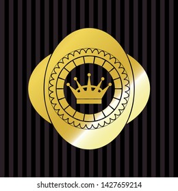 queen crown icon inside gold badge