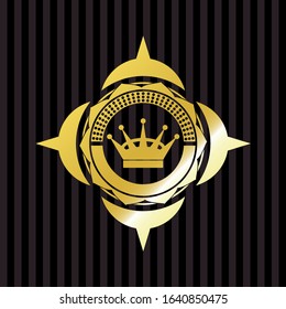 queen crown icon inside gold shiny emblem