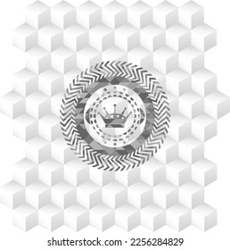 Königin-Krone-Symbol in grauem Symbol mit würfelweißem Hintergrund. 