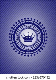 queen crown icon inside jean background