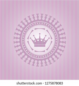 queen crown icon inside pink icon or emblem