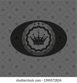 queen crown icon inside realistic dark emblem