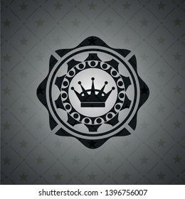 queen crown icon inside realistic black emblem