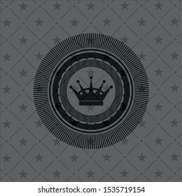 queen crown icon inside realistic dark emblem
