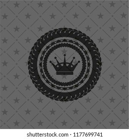 queen crown icon inside retro style black emblem