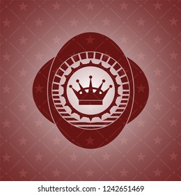queen crown icon inside retro style red emblem