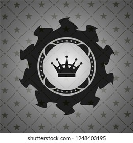 queen crown icon inside retro style black emblem
