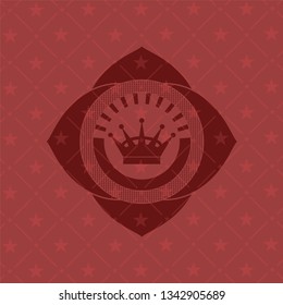 queen crown icon inside retro style red emblem