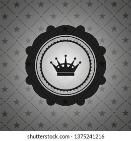 queen crown icon inside retro style black emblem