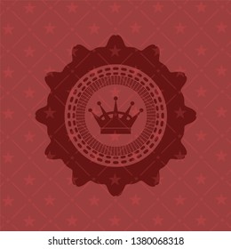 queen crown icon inside retro style red emblem
