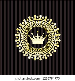 queen crown icon inside shiny emblem