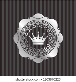 queen crown icon inside silver badge