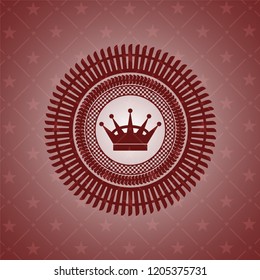 queen crown icon inside vintage red emblem