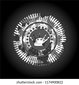 queen crown icon on grey camo pattern