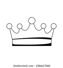 queen crown icon over white background, flat design, vector illustration