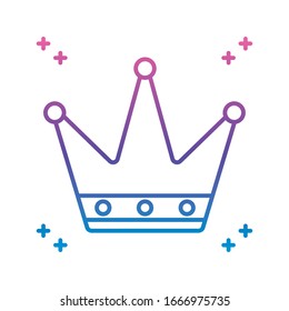 queen crown icon over white background, gradient line style, vector illustration