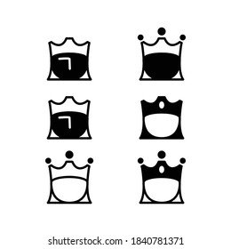 Queen and crown icon set in eps 8