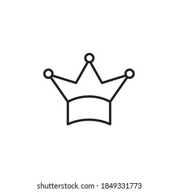 queen crown icon vector. outline style design. isolated on white background
