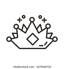 queen crown line style icon vector illustration design