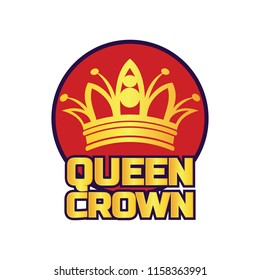 queen crown logo isolated on white background, vector illustration, vector illustration