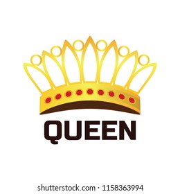 queen crown logo isolated on white background, vector illustration, vector illustration