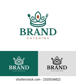 Queen crown logo with spoon and fork suitable for culinary business