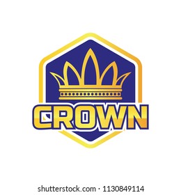 queen crown logo, vector illustration