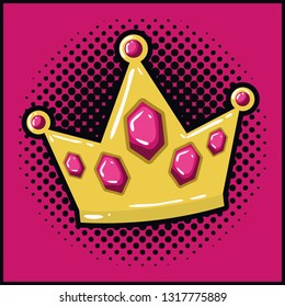queen crown pop art style