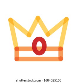 diseño de ilustración vectorial de estilo de línea múltiple real de la corona reina